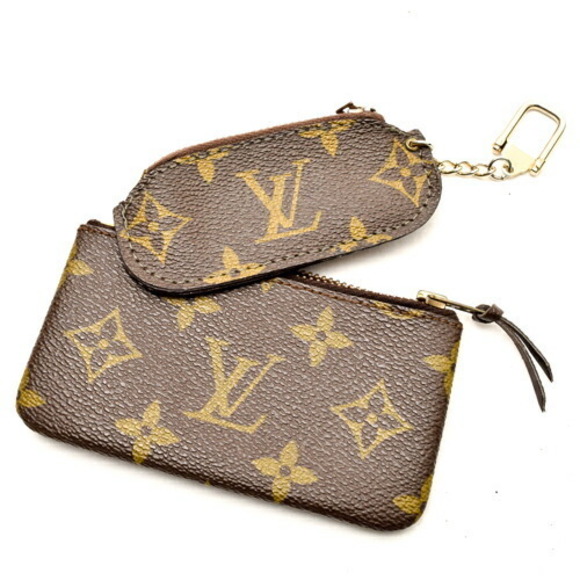 Louis Vuitton Pochette Cleat Coin Case Leather Wallet Brown - Picture 1 of 10
